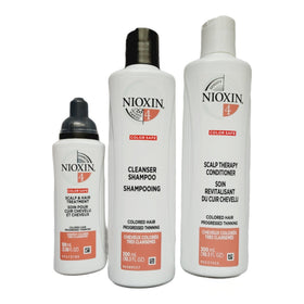 Nioxin System 4 Colored Hair Progressed Thinning Kit for Unisex 3 Pc, Multi