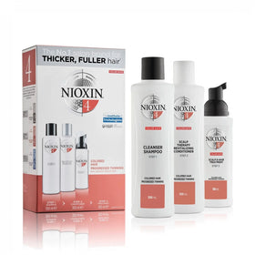 Nioxin System 4 Colored Hair Progressed Thinning Kit for Unisex 3 Pc, Multi