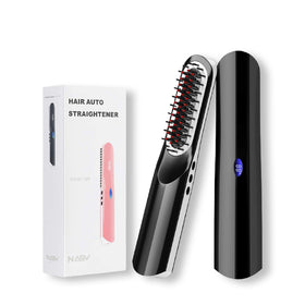 NASV Hair Straightening Brush USB Charging Beard Straightener Comb.